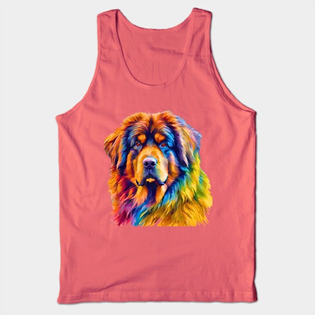 Pop-Art Tibetan Mastiff Impressionism Tank Top by Doodle and Things